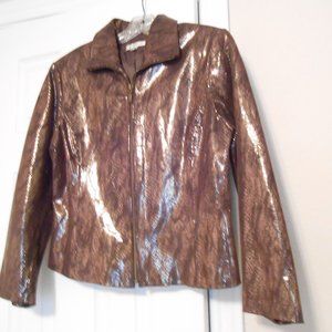 Yvonne Marie Shiny Bronze Suede Jacket